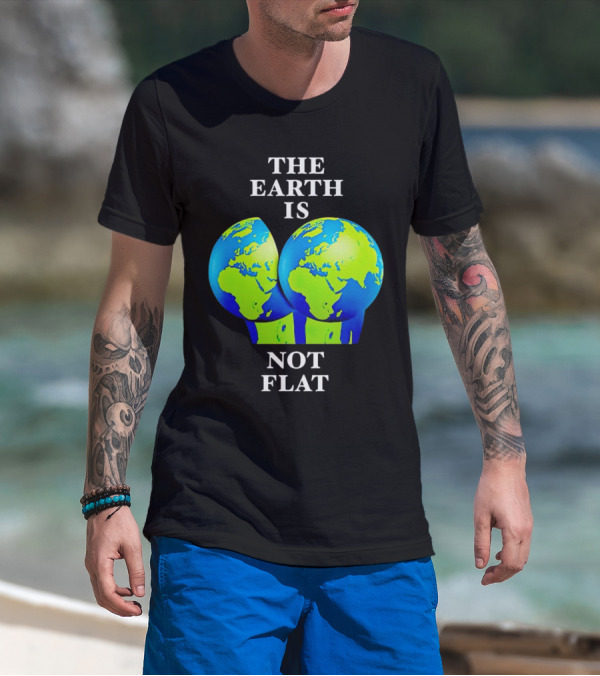 The Earth Is Not Flat Double Globe Visual T-Shirt