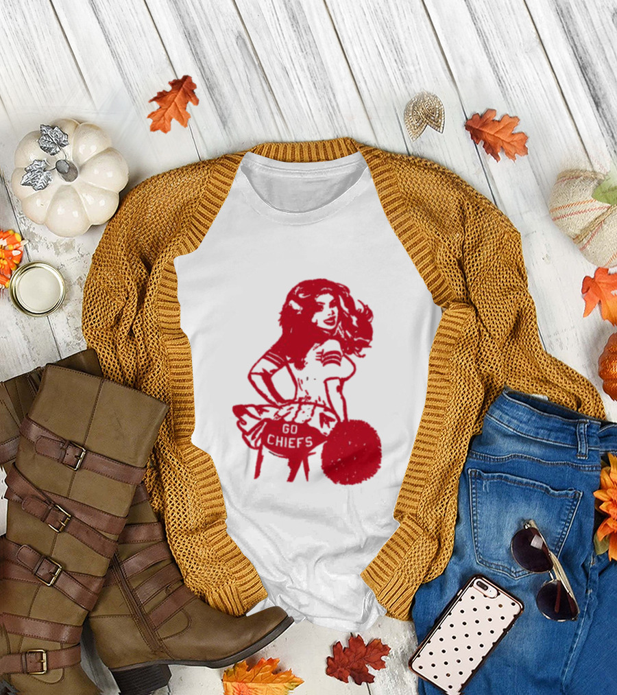 Cheerleader Go Chiefs Pom Pom Spirit T-Shirt