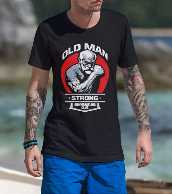 Old Man Strong Armwrestling Club Vintage Style Retro T-Shirt