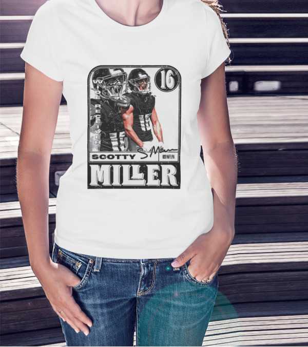 Scotty Miller 16 Atlanta Falcons Wide Receiver NFLPA Card T-Shirt