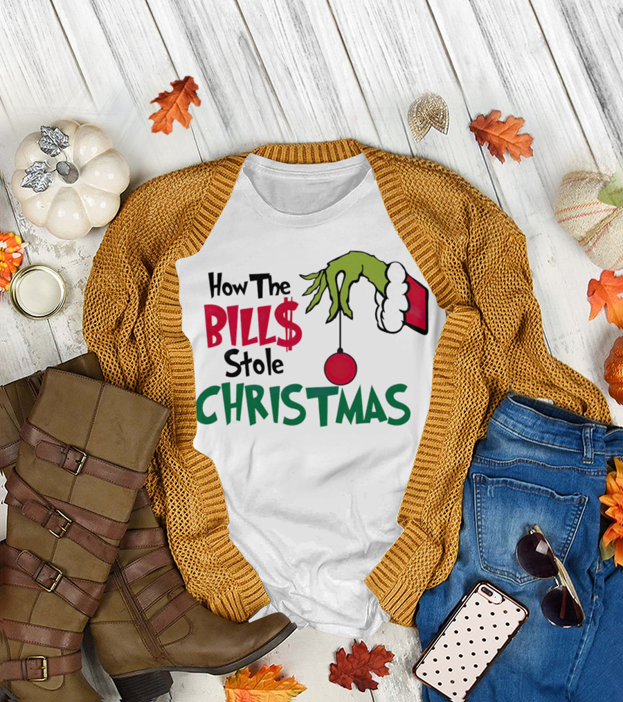 How The Bills Stole Christmas Grinch Hand T-Shirt