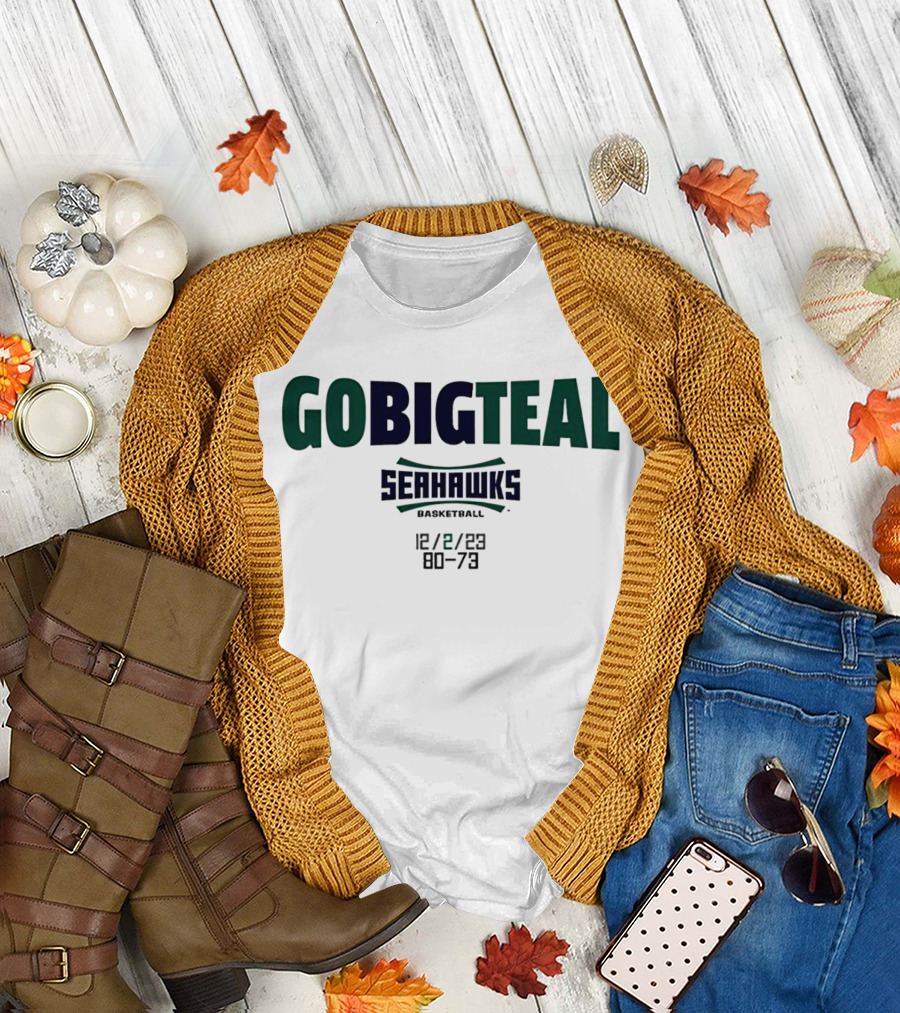 GOBIGTEAL Seattle Seahawks Basketball 12/8/23 Score 80-73 T-Shirt
