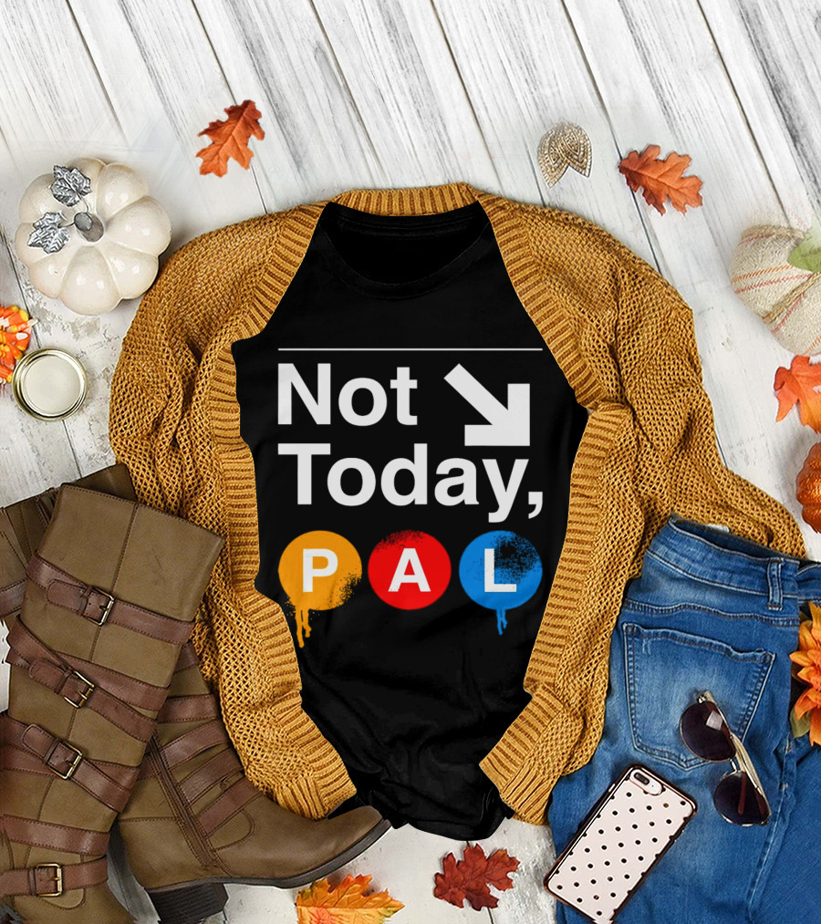 Not Today PAL Text with Colorful Circle Icons and Arrow T-Shirt