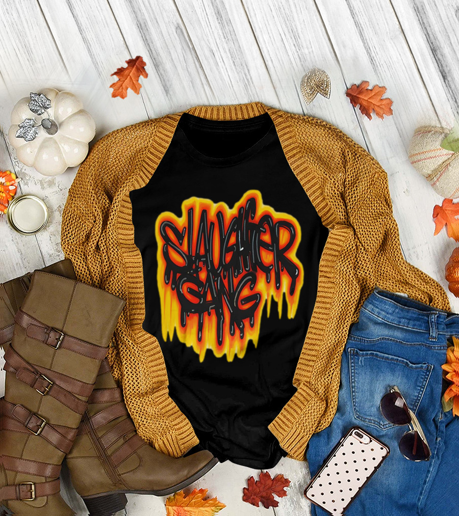 Slaughter Gang Drip Graffiti Flames T-Shirt