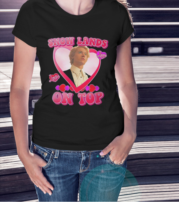 Snow Lands Love On Top Heart Framed Portrait Romance T-Shirt