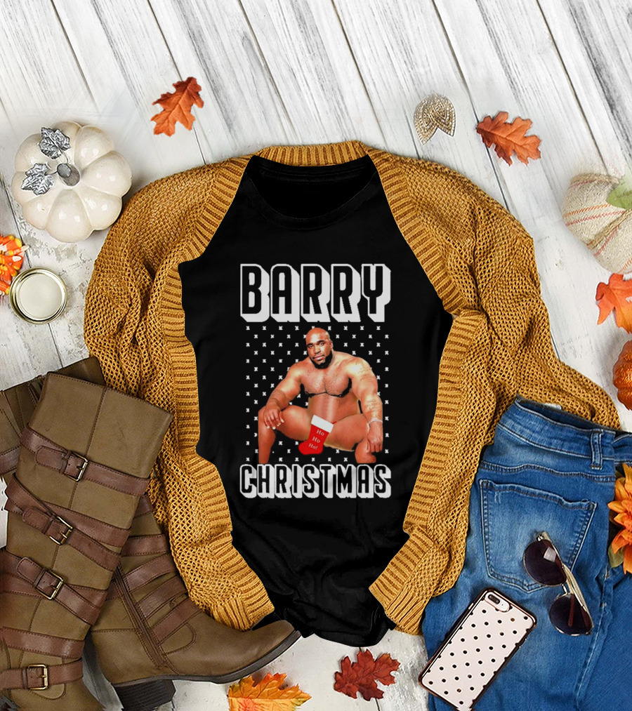 Barry Christmas Ho Ho Ho Stocking Holiday T-Shirt