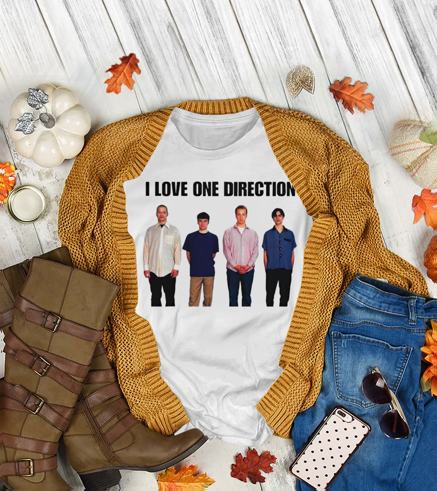 I Love One Direction plaatse nemen Baard Menswear T-Shirt