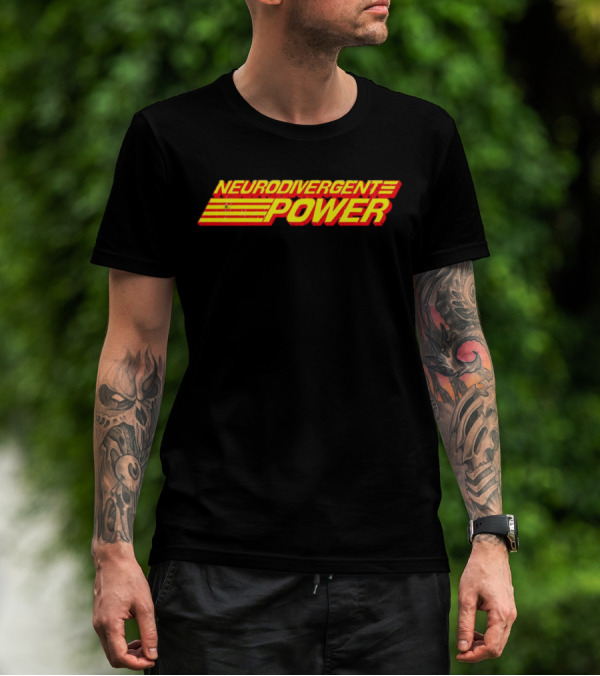 Neurodivergent Power Bold Yellow Red Stripes Empowerment T-Shirt
