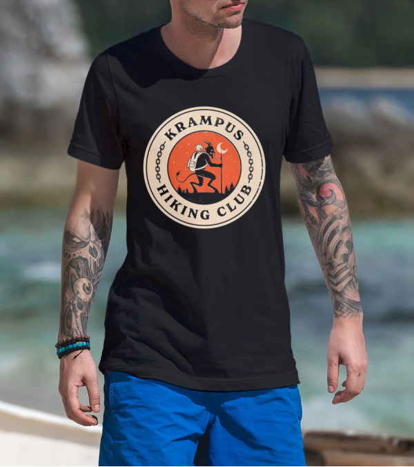 Krampus Hiking Club Moonlit Forest Adventure T-Shirt