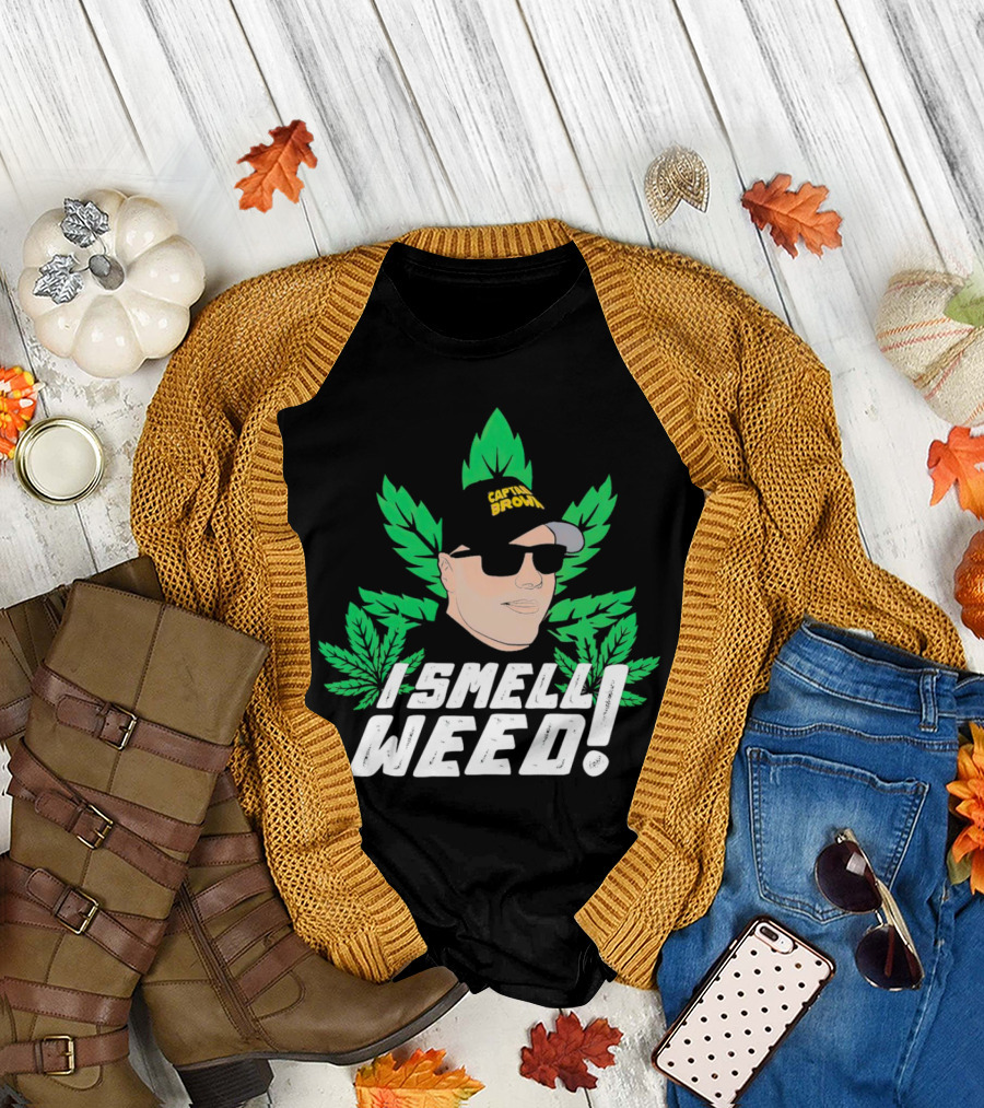 Captain Danny Brown I Smell Weed Leaf Hat Sunglasses T-Shirt