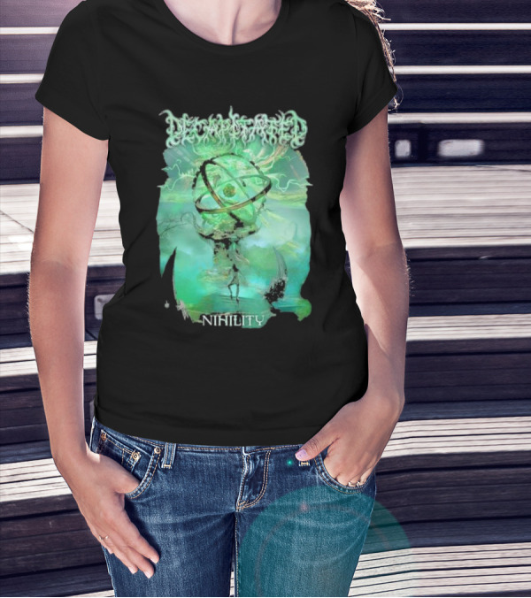 Decapitated Nihility Atomic Symbol Surreal Green Landscape T-Shirt