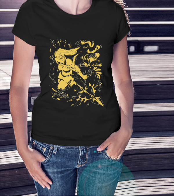 Galaxy Gal HelloWinter Vintage Warrior Fantasy Scene T-Shirt