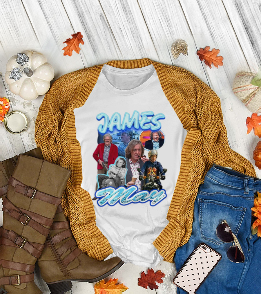 James May Vintage Ice Cream Motorbike Collage T-Shirt
