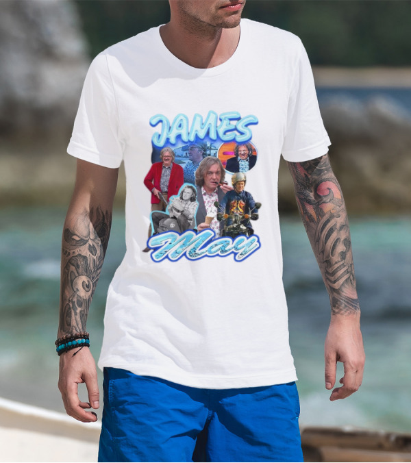 James May Vintage Ice Cream Motorbike Collage T-Shirt