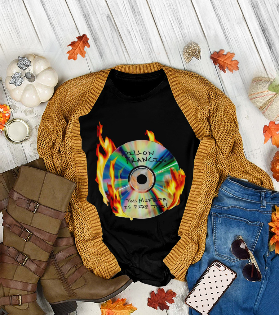 Dillon Francis This Mixtape Is Fire Too CD Flames T-Shirt