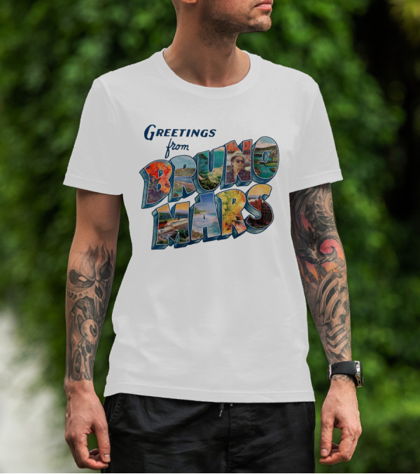 Greetings From Bruno Mars Island Escape Postcard T-Shirt