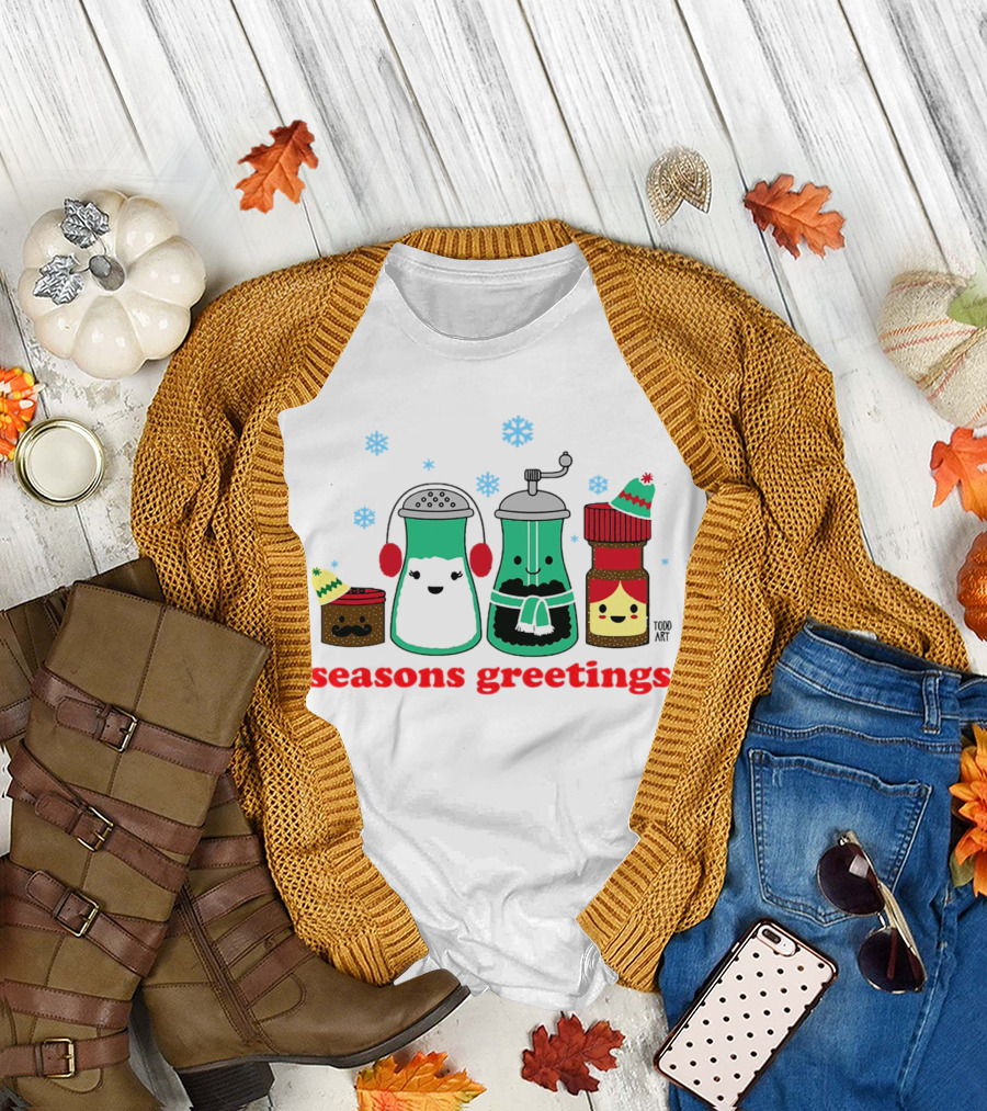 Seasons Greetings Christmas Cute Winter Spice Character T-Shirt