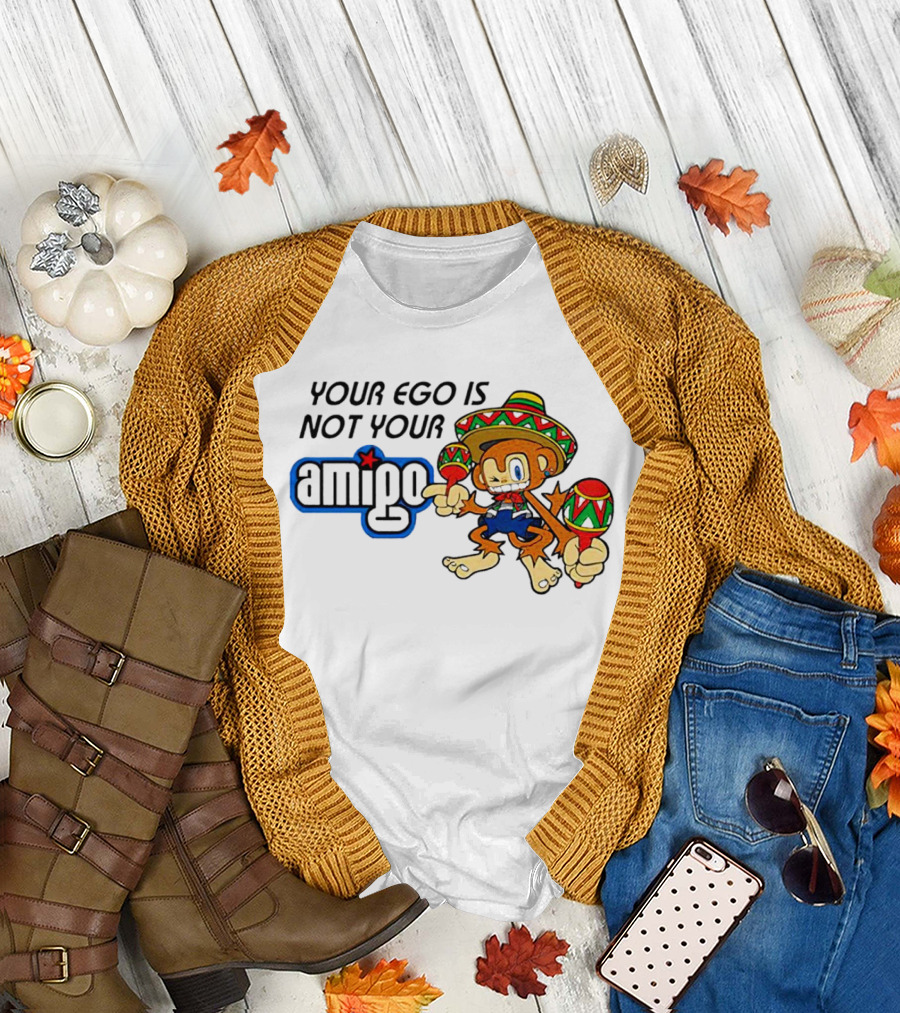 Your Ego Is Not Your Amigo Sombrero Monkey with Maracas T-Shirt