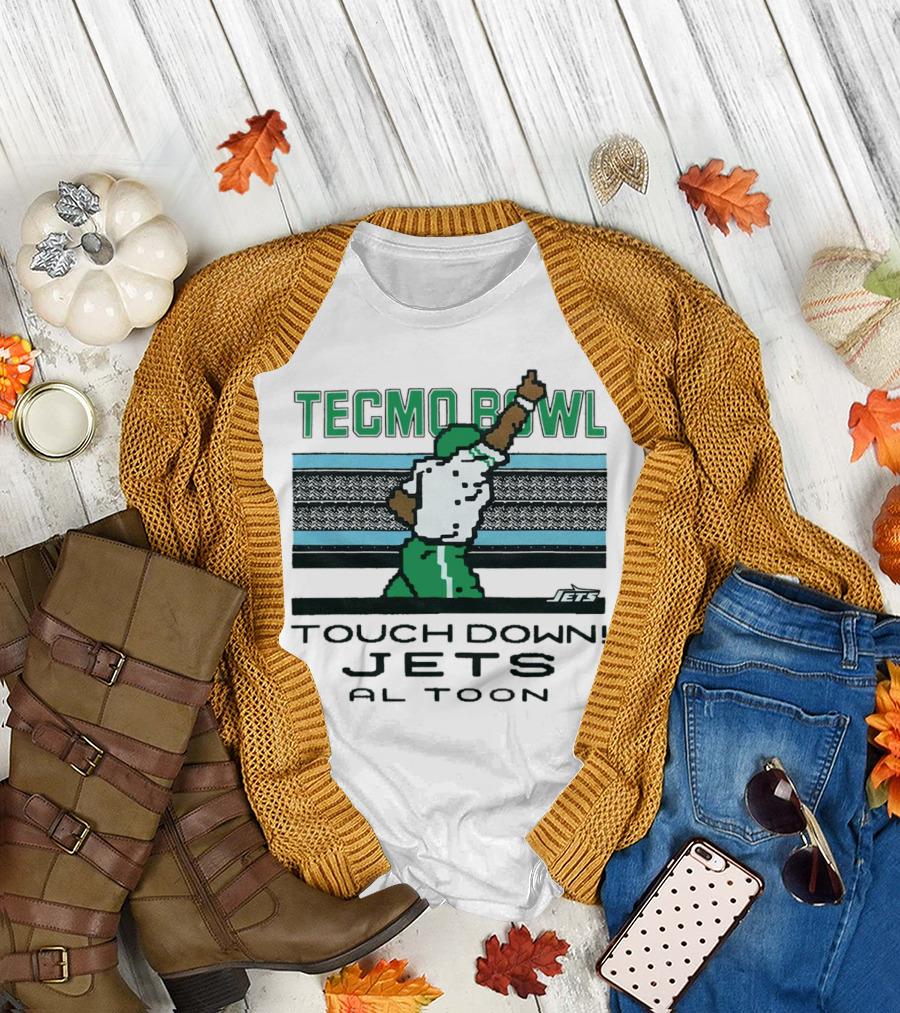 Tecmo Bowl Touch Down New York Jets Al Toon Retro Gaming Iconic Scene T-Shirt