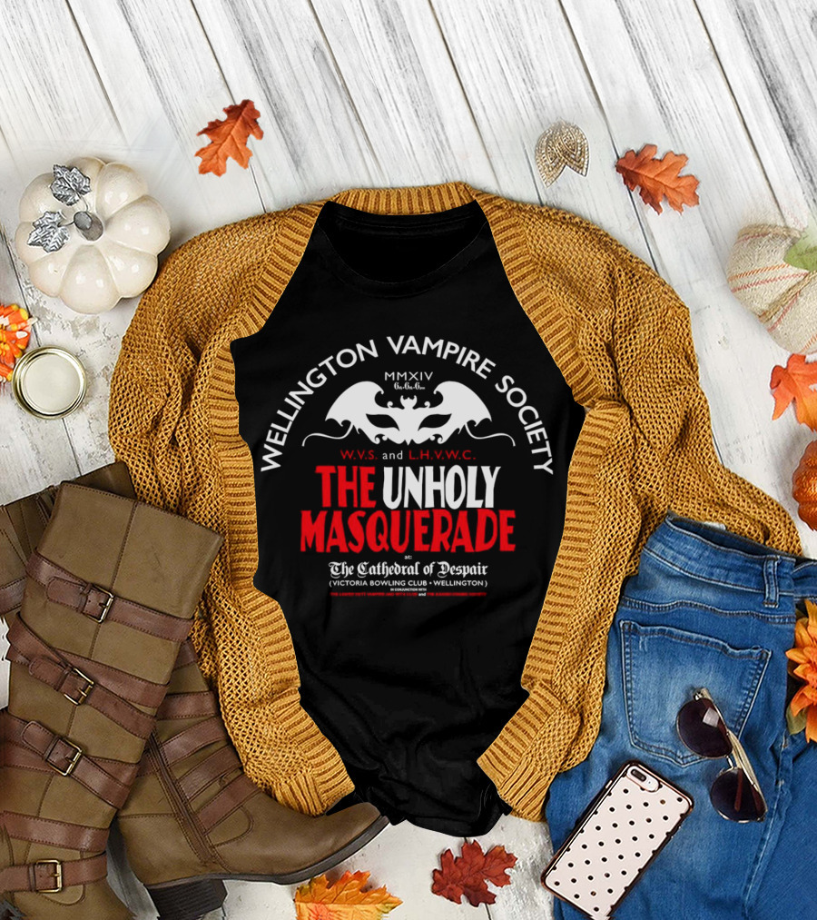 Wellington Vampire Society The Unholy Masquerade at The Cathedral of Despair Victoria Bowling Club Wellington T-Shirt