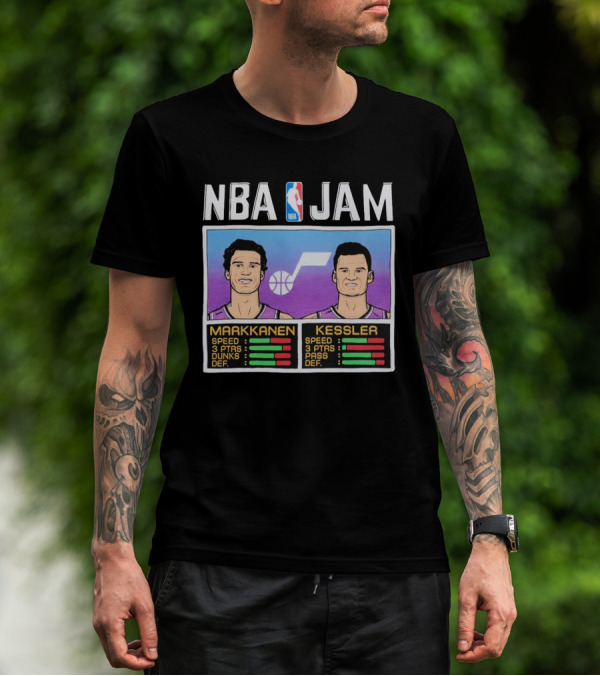 NBA Jam Jazz Markkanen Kessler Player Stats T-Shirt