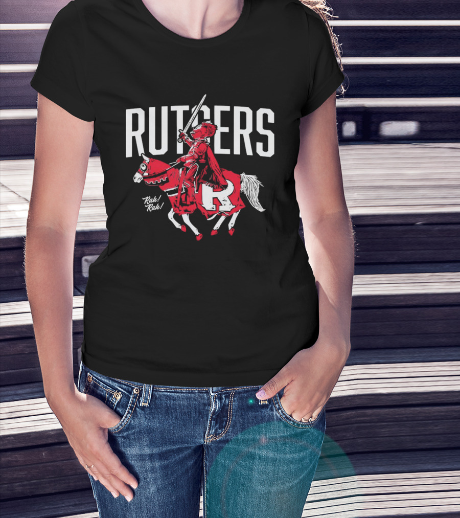 Rutgers Scarlet Knights Mascot Rah Rah Sword Horse T-Shirt