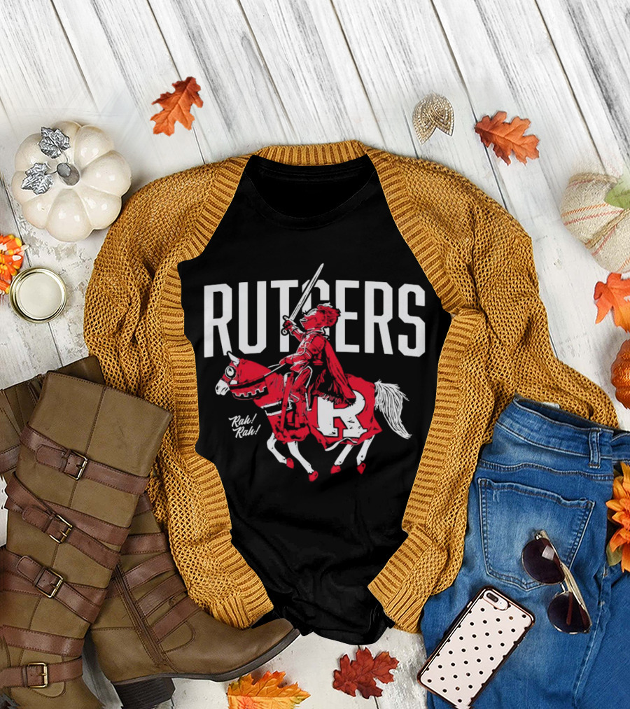 Rutgers Scarlet Knights Mascot Rah Rah Sword Horse T-Shirt