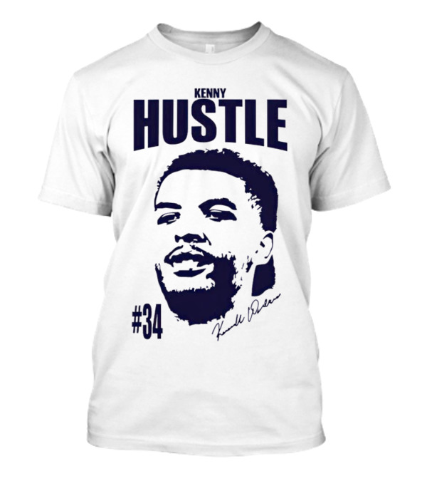 Kenny Hustle Kenrich Williams #34 Signed Face T-Shirt