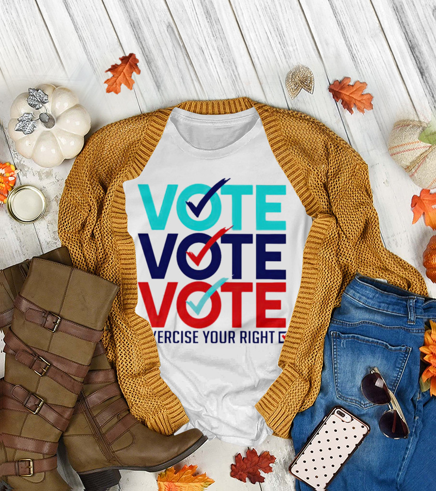 VOTE VOTE VOTE Exercise Your Right with Check Marks T-Shirt