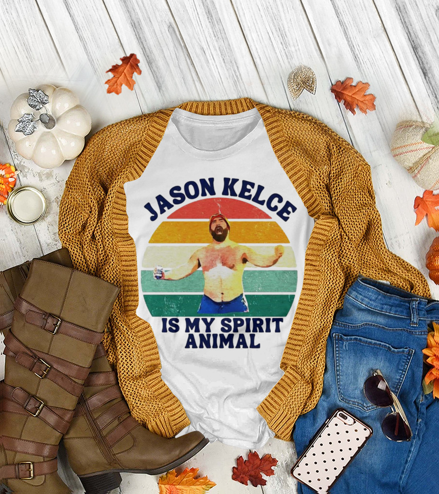 Jason Kelce Is My Spirit Animal Vintage Retro T-Shirt