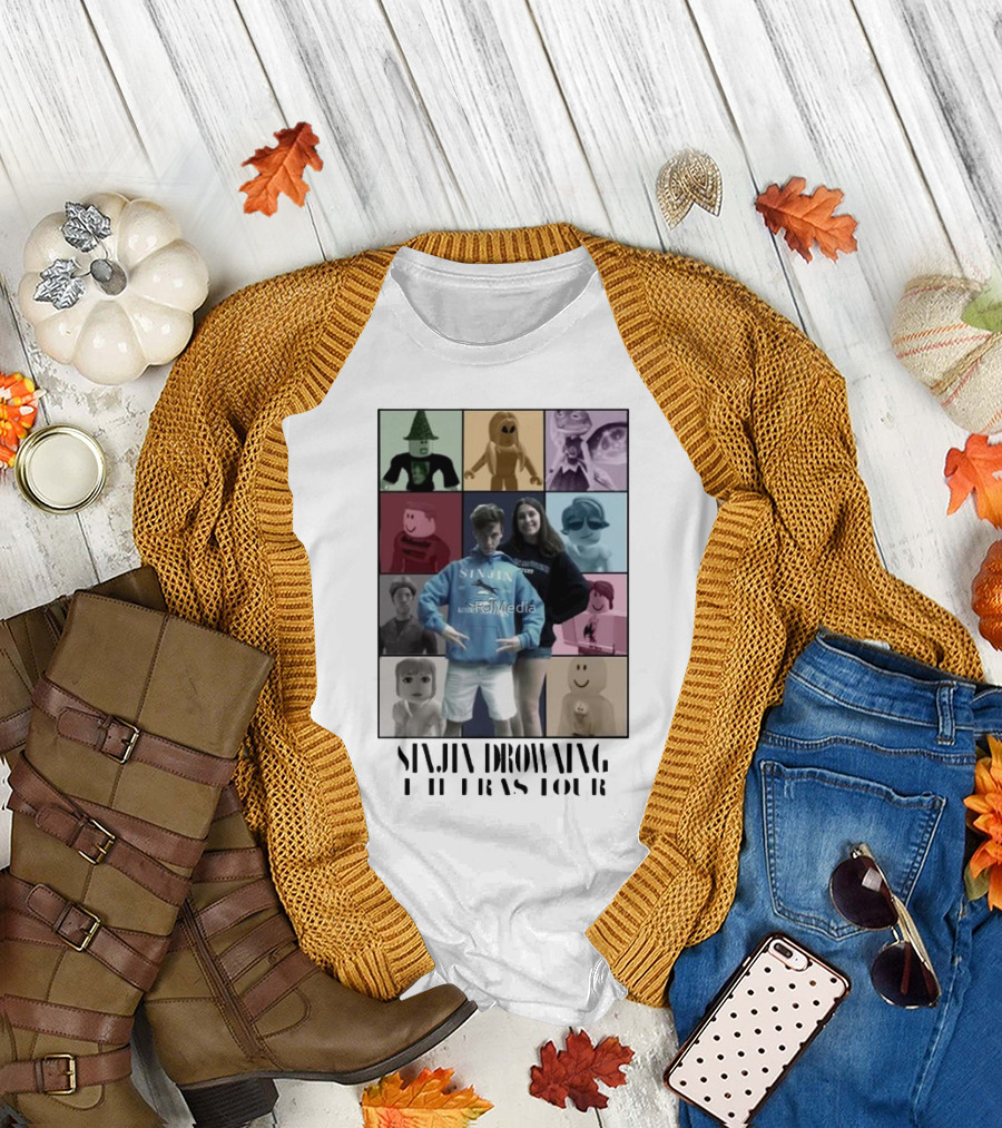Sinjin Drowning The Eras Tour Roblox Character Montage T-Shirt