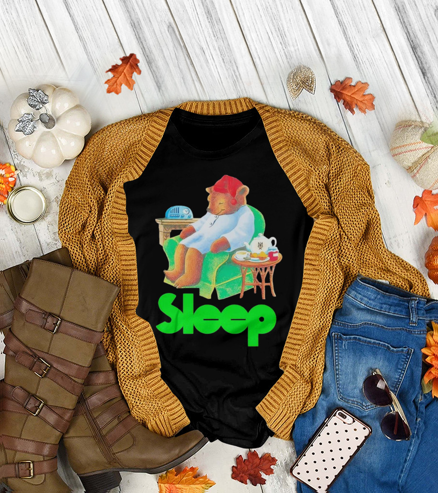 Sleep Tea Bear Radio Chair Cozy Time T-Shirt
