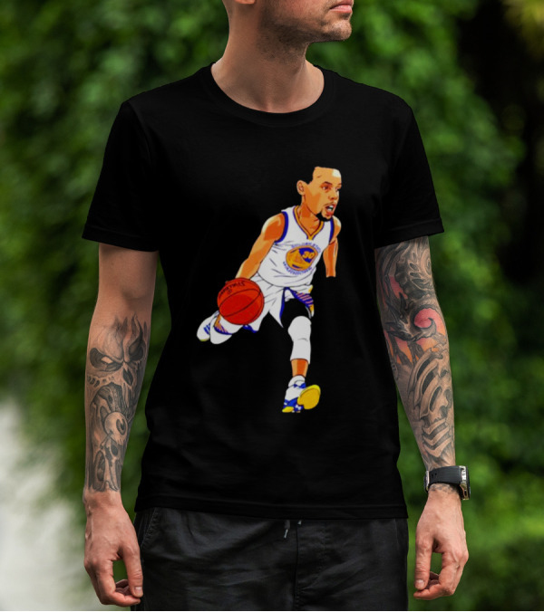 Steph Curry Oakland Basketball Cartoon Golden State Warriors T-Shirt