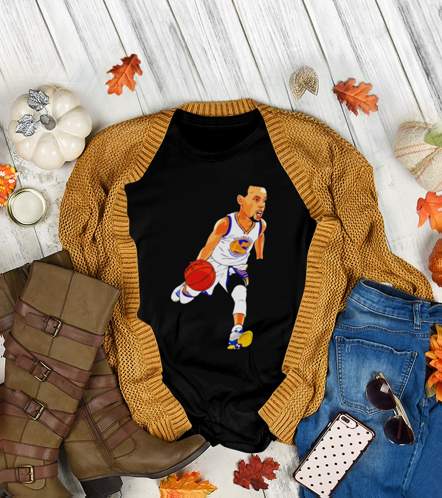 Steph Curry Oakland Basketball Cartoon Golden State Warriors T-Shirt