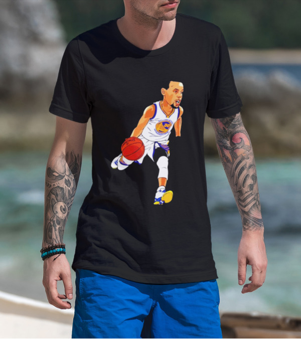 Steph Curry Oakland Basketball Cartoon Golden State Warriors T-Shirt