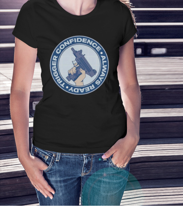 Fudd Busters Trigger Confidence Always Ready Handgun Emblem T-Shirt