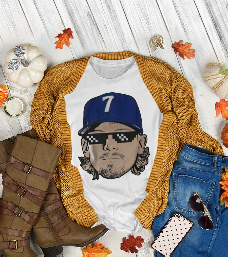 Bobby Witt Jr. Deal With It Kansas City Royals Pixelated Glasses Cap Number 7 T-Shirt