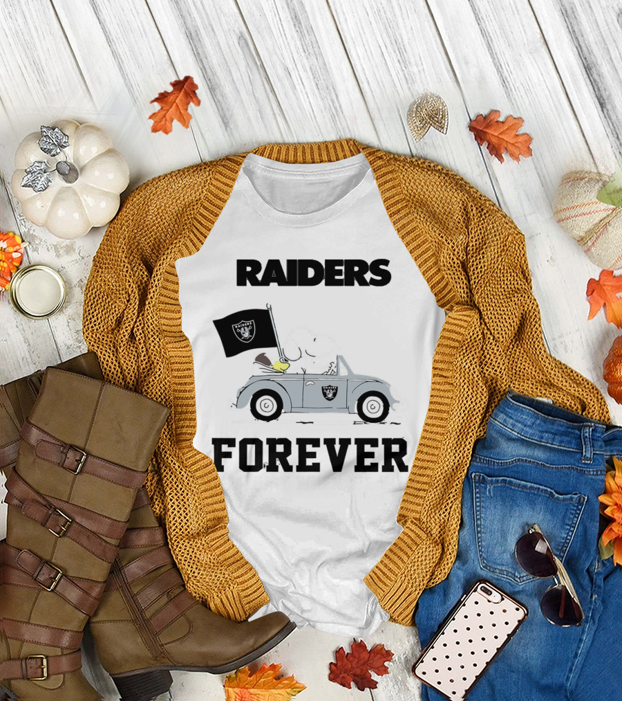 Raiders Forever Not Just When We Win Snoopy Woodstock Car T-Shirt
