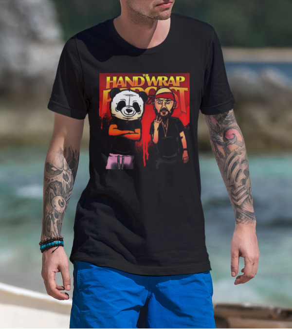 The Hand Wrap Podcast Panda Mask And Bandana Characters T-Shirt