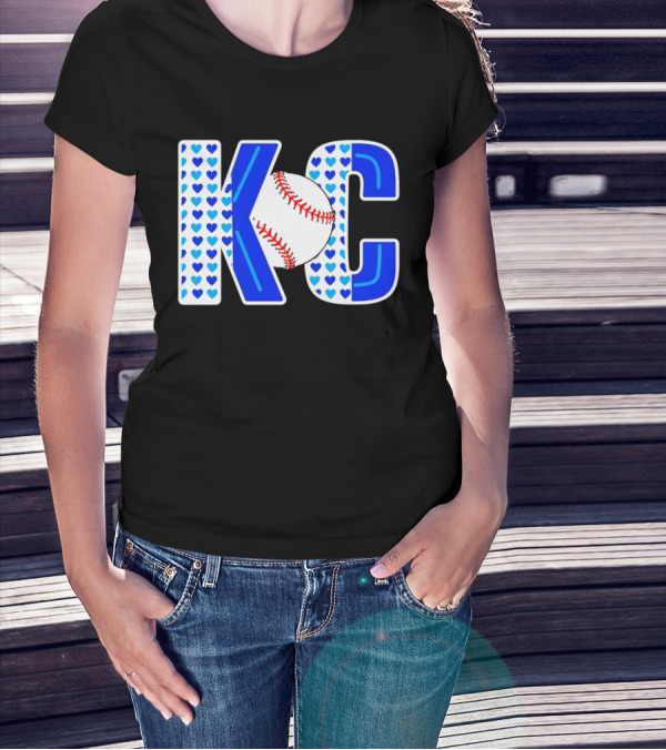 KC Heart Baseball Royals MLB T-Shirt