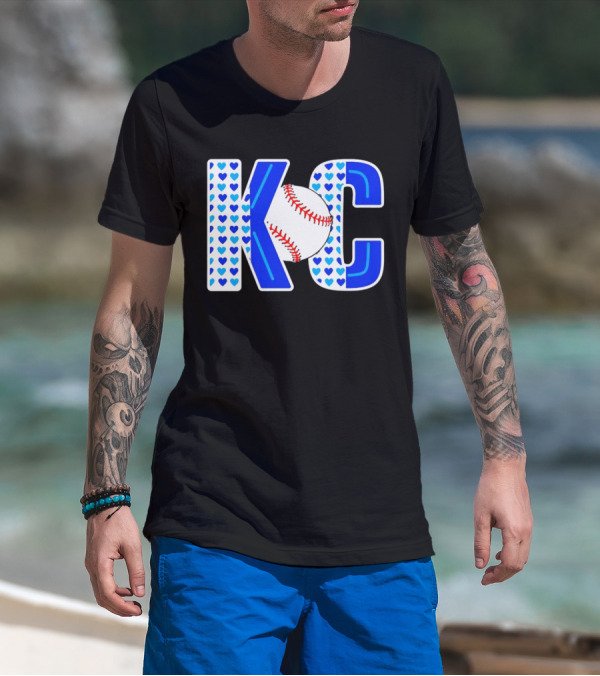 KC Heart Baseball Royals MLB T-Shirt
