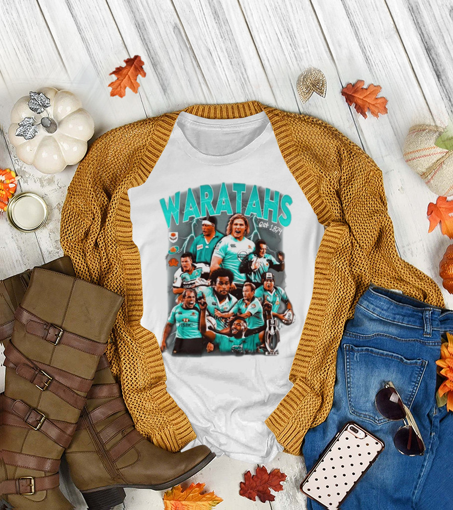 Waratahs Est 1874 Rugby Legends Portrait Featuring HSBC Team Players T-Shirt