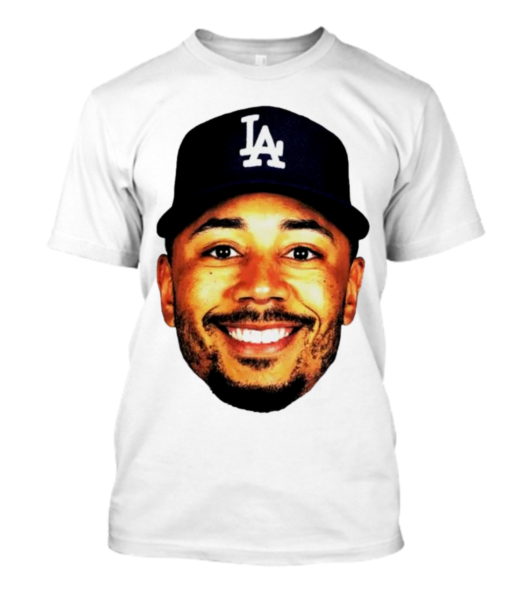 Mookie Betts Los Angeles Dodgers LA Cap Big Face T-Shirt