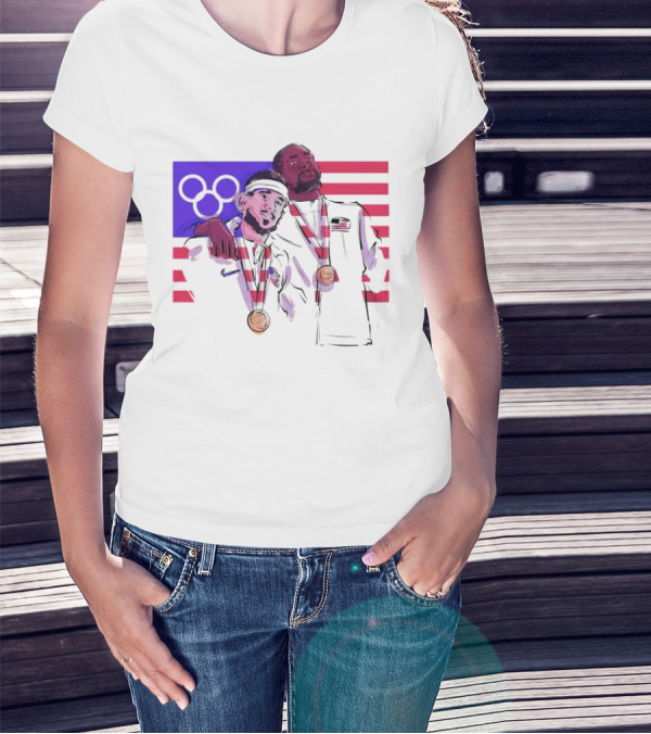 Run It Back Devin Booker Kevin Durant Phoenix Suns USA Olympics Medals T-Shirt