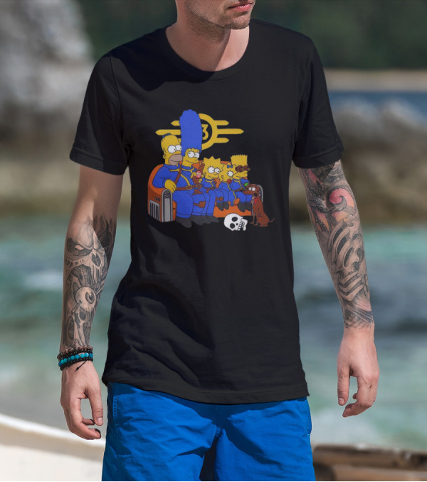 The Simpsons Fallout Vault-Tec Nuclear Family Crossover T-Shirt