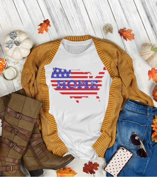 USA Map Flag Home T-Shirt