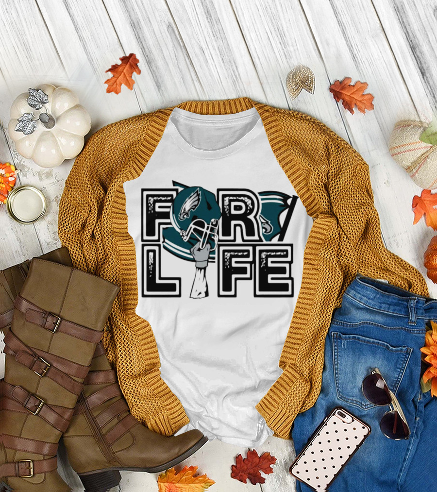 Philadelphia Eagles Helmet Wings For Life NFL T-Shirt