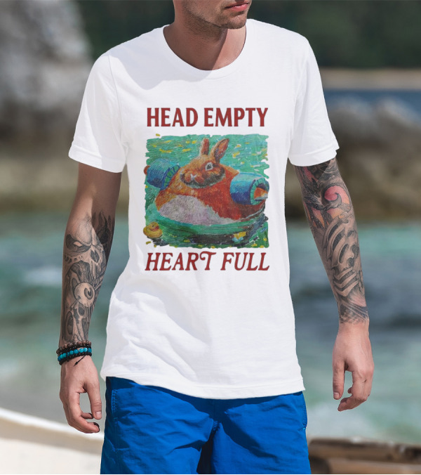 Head Empty Heart Full Bunny Floaties Pool Rubber Duck T-Shirt