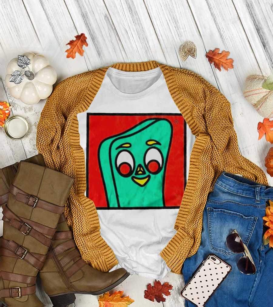 Gumby Square Cartoon Character Face T-Shirt