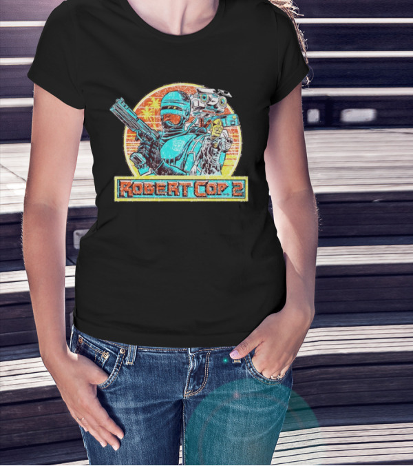 Robert Cop 2 Sci-Fi Retro Robot Mashup T-Shirt